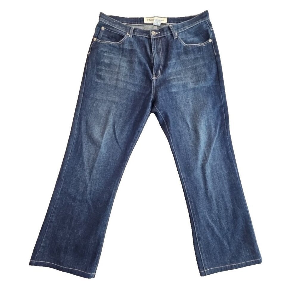 Chams Premium Jeans Men's 38x30 Whiskered Y2K Straight Flap Pocket Wide Leg‎ EUC